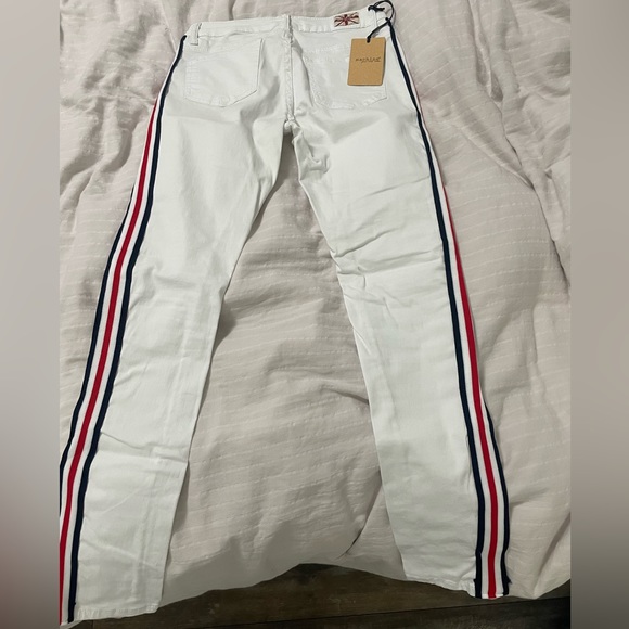 Machine Pour Neuf Mode white jeans with stripes, size USA 28, EU 42 - Picture 2 of 5